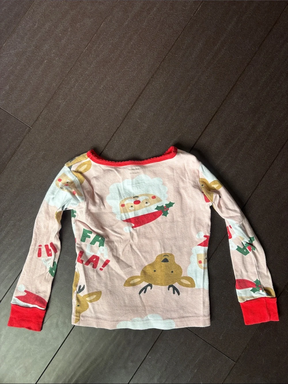 Carter's Pink Holiday Santa & Reindeer Pajama Set with Red Trim